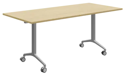 SLKP 180/80 Pojízdný skládací stůl 1800 x 800 mm, deska javor horský/nohy stříbrný lak